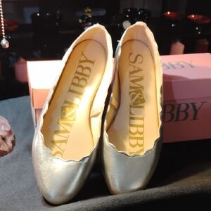 Sam & Libby Metallic Gold Flats
